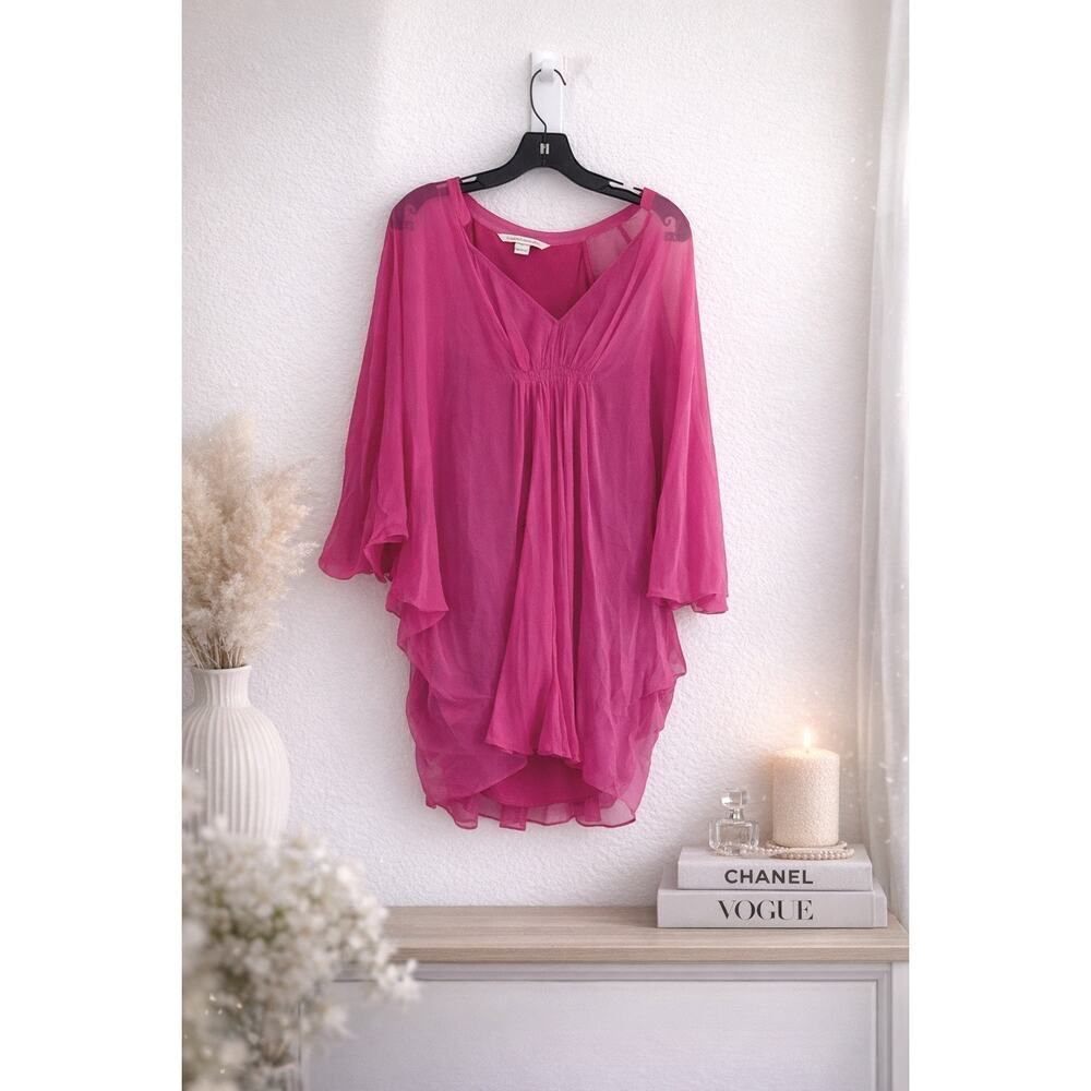 Diane von Furstenberg Fleurette silk mini dress in pink rose color US2